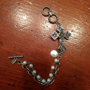 COOKIE LEE ViVI live cross bracelet with pearl
